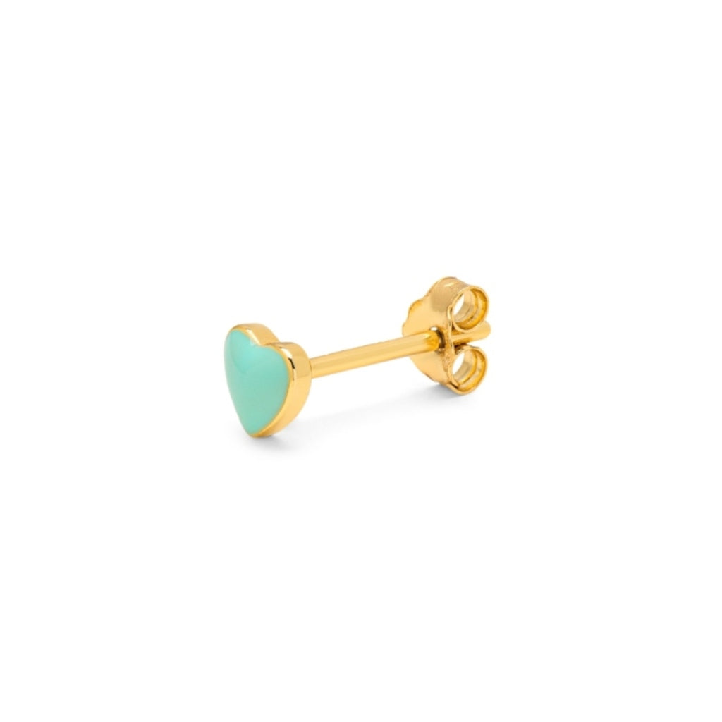 Enamel Love Heart Single Stud Earring | Love U | Lulu Copenhagen