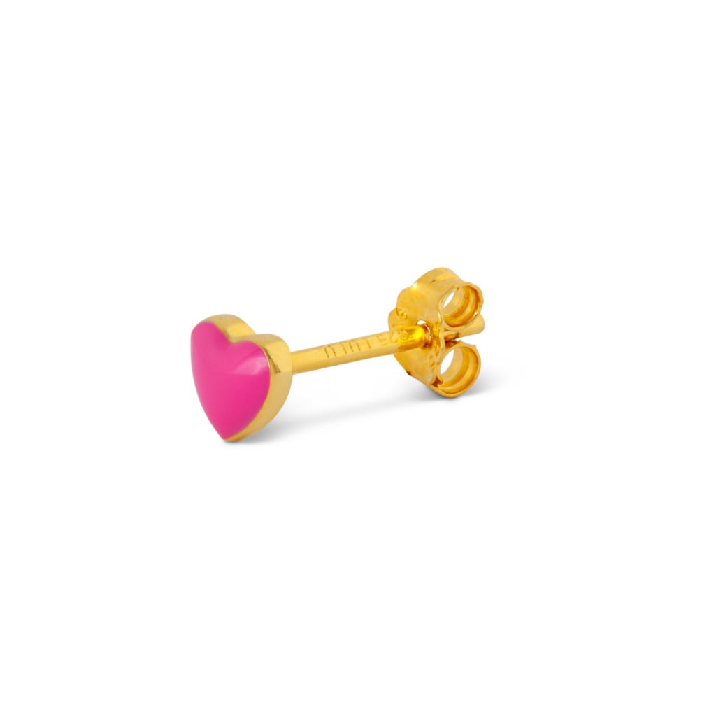 Enamel Love Heart Single Stud Earring | Love U | Lulu Copenhagen