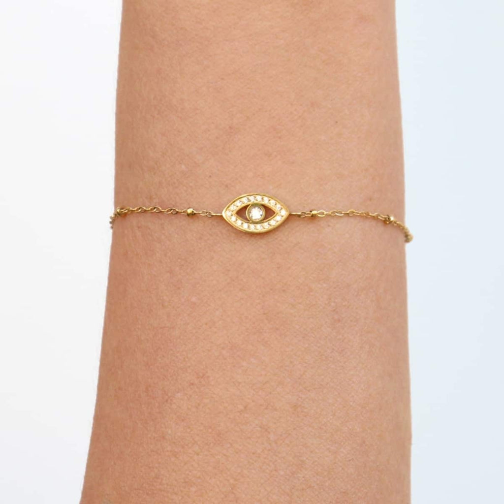 Evil Eye Beaded Chain Bracelet | Anartxy
