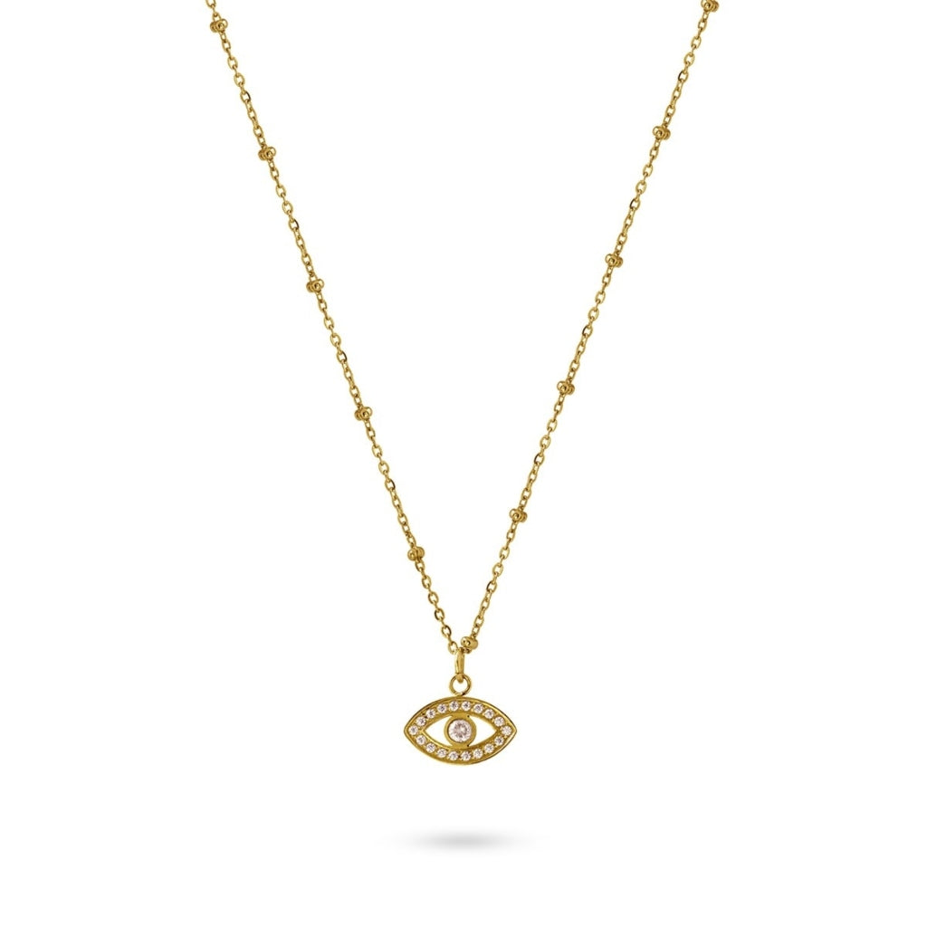 Evil Eye Beaded Chain Necklace | Anartxy
