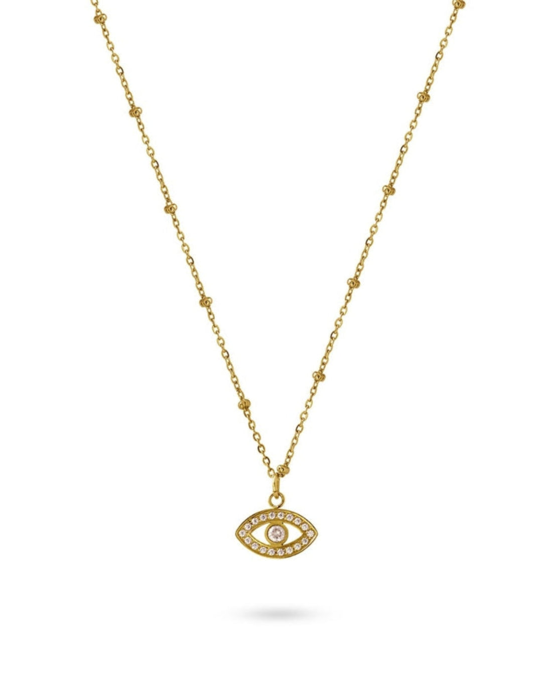 Steel Evil Eye Beaded Chain Necklace | Anartxy