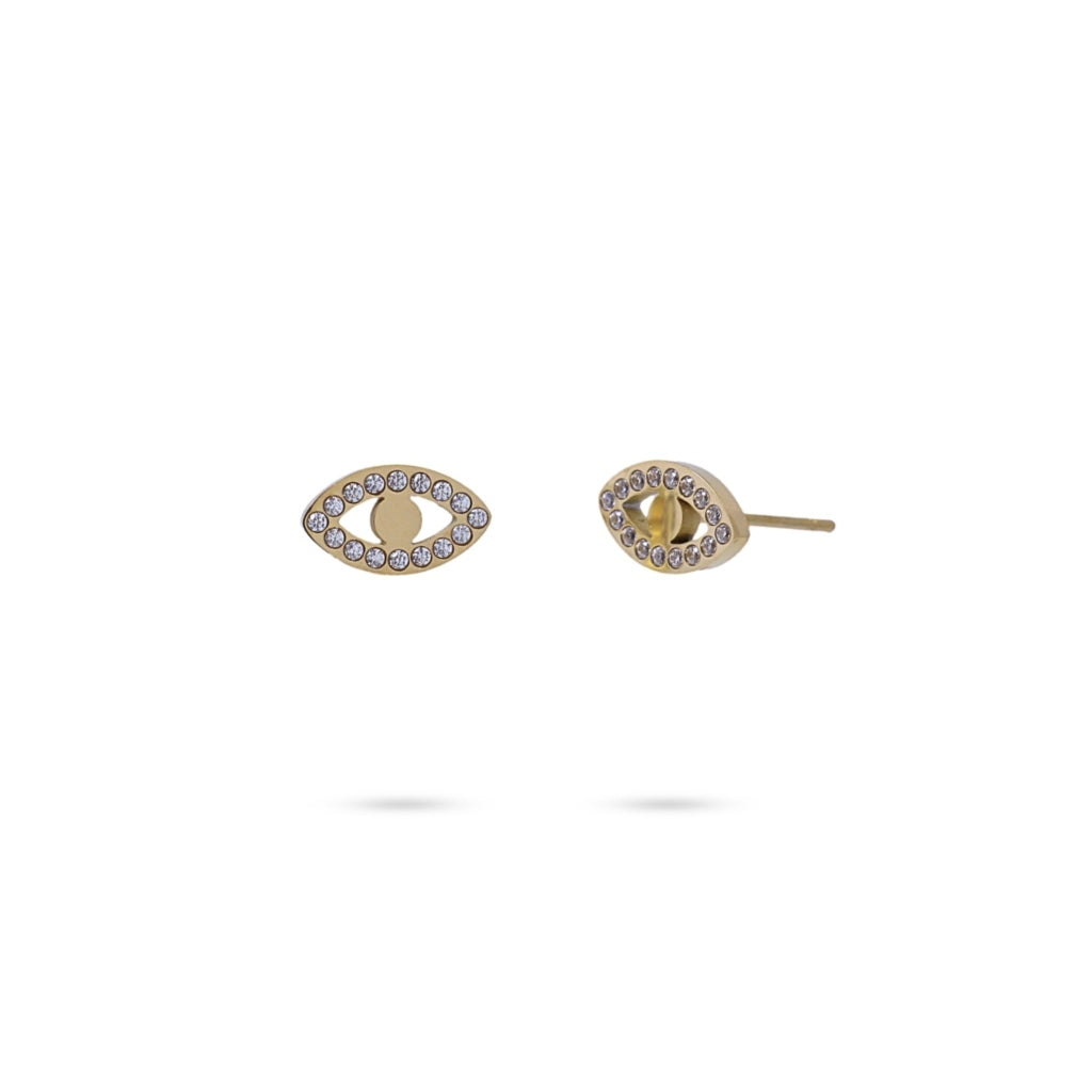 Evil Eye Stud Earrings | Stainless Steel in Gold & Silver