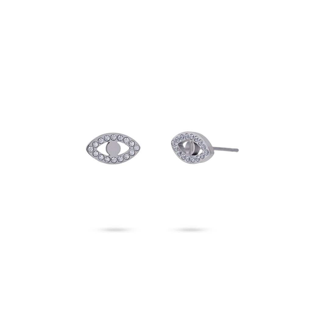 Evil Eye Stud Earrings | Stainless Steel in Gold & Silver