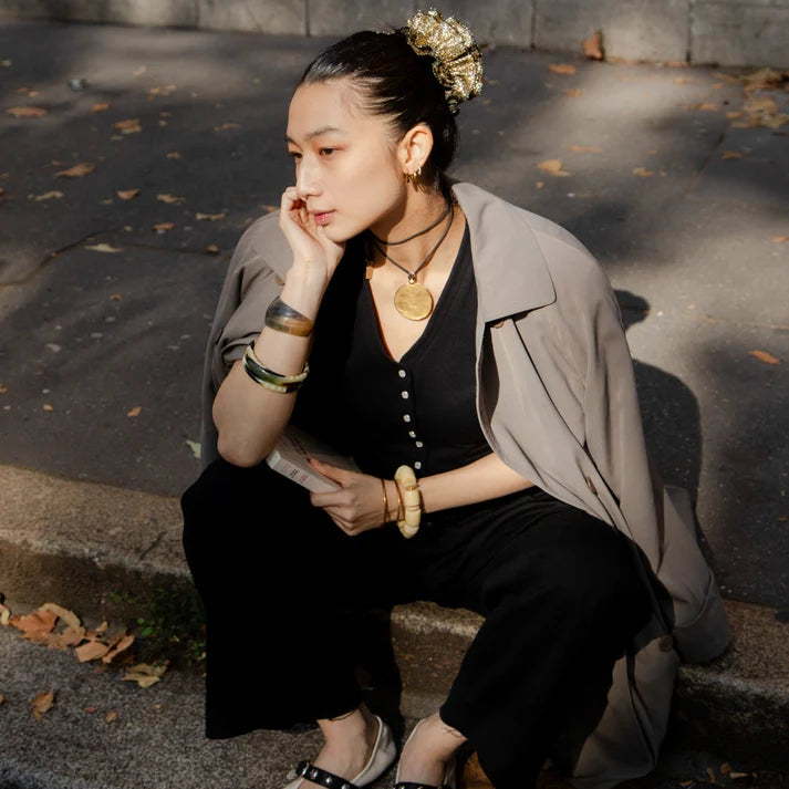 Maxi Hair Scrunchie | Metallic Gold | Chou²