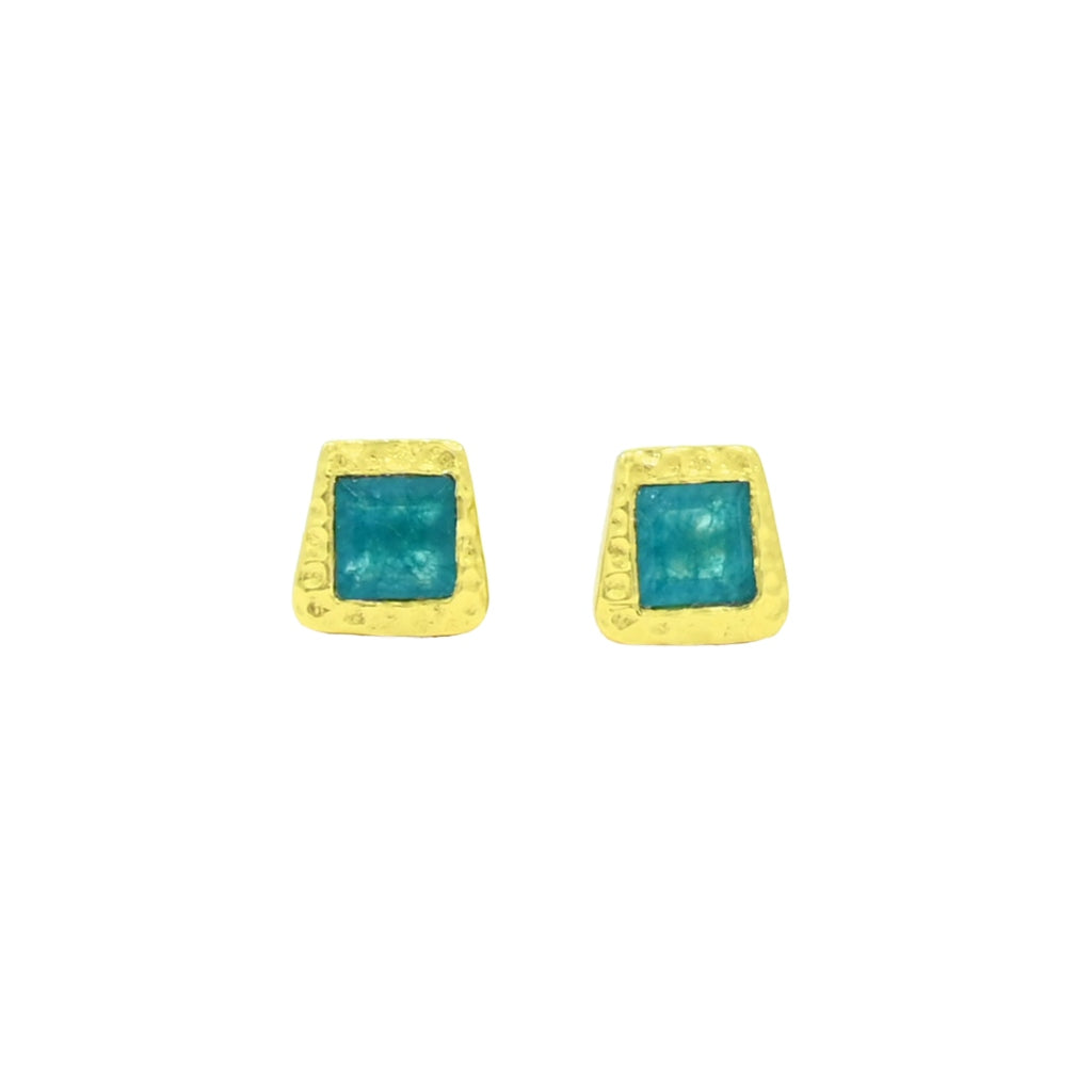 Gold Asymmetrical Stud Earrings | Aria | Noyre