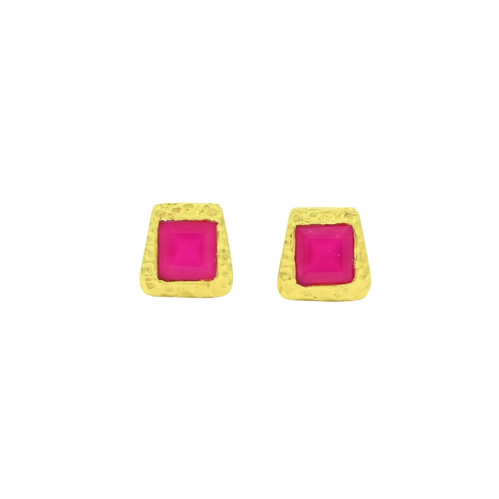Gold Asymmetrical Stud Earrings | Aria | Noyre