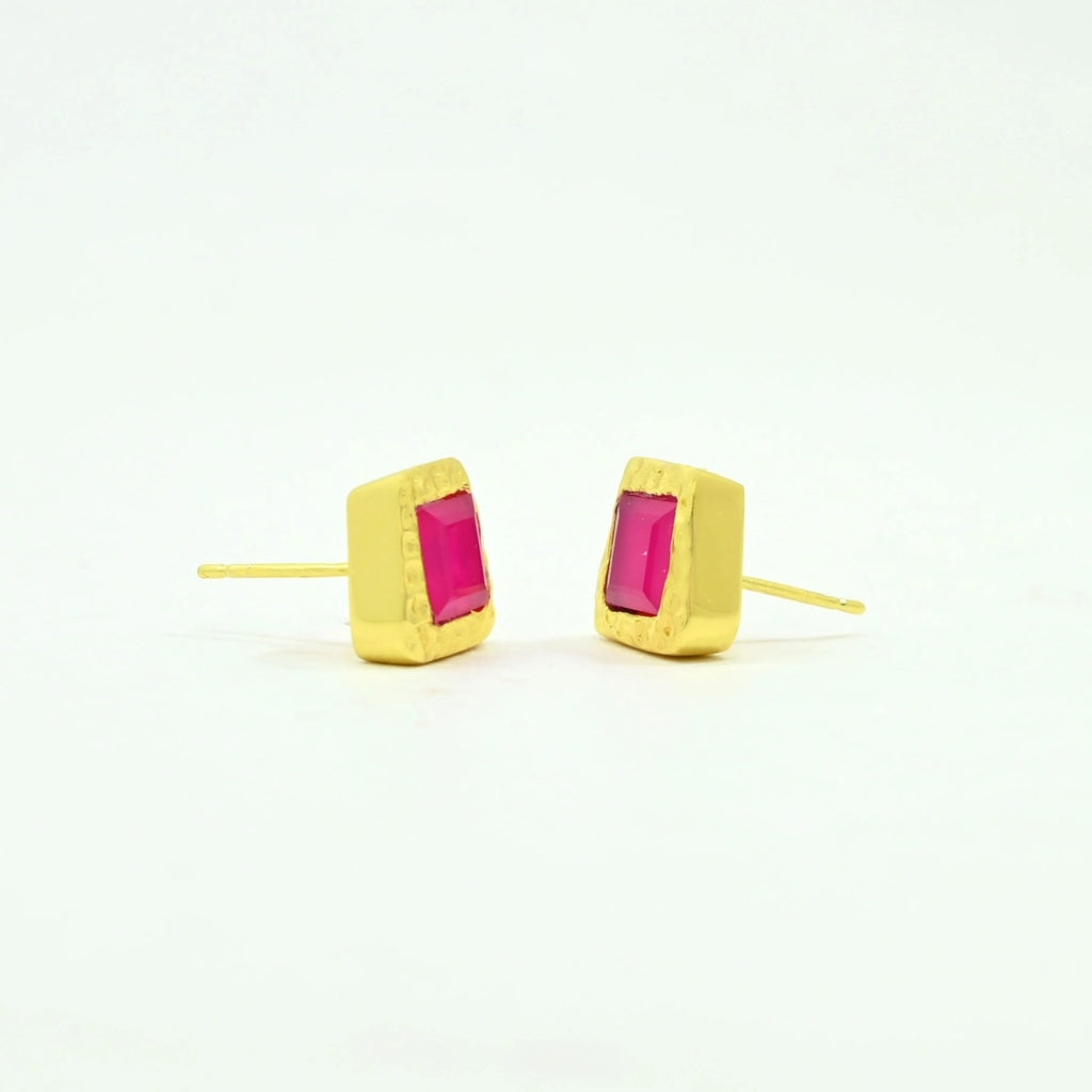 Gold Asymmetrical Stud Earrings | Aria | Noyre