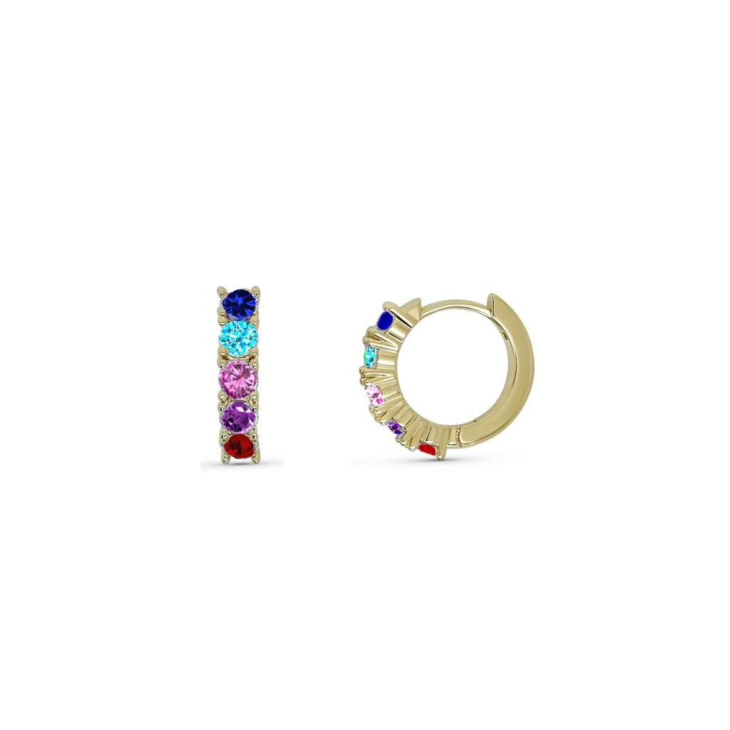 Gold Baguette Huggie Hoop Earrings | Alata