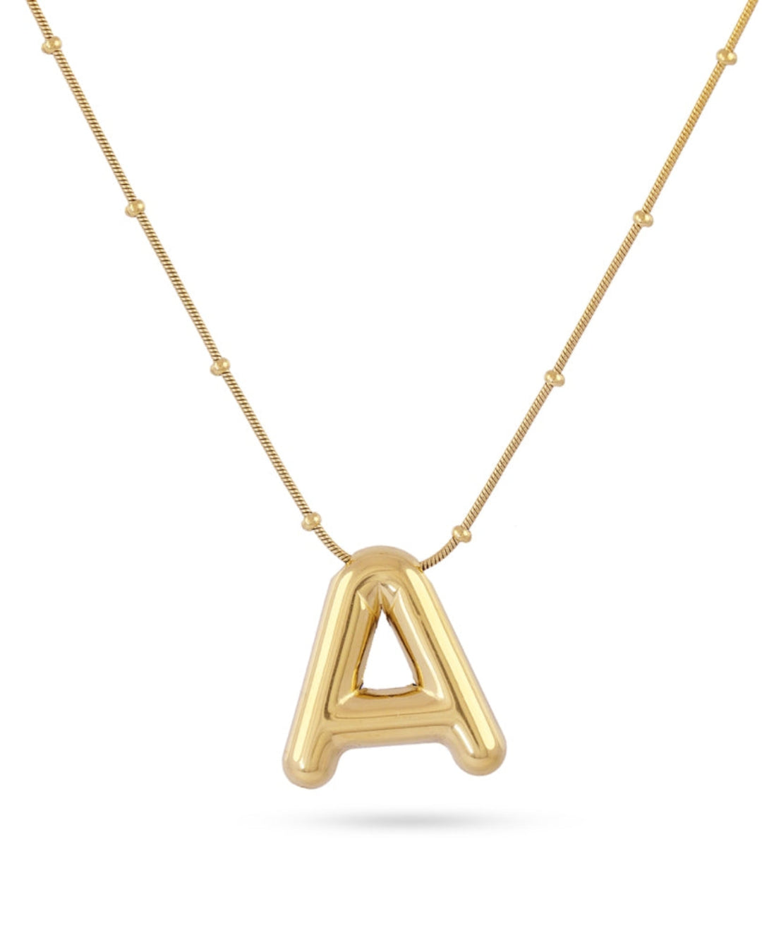 Steel Bubble Letter Necklace | Anartxy