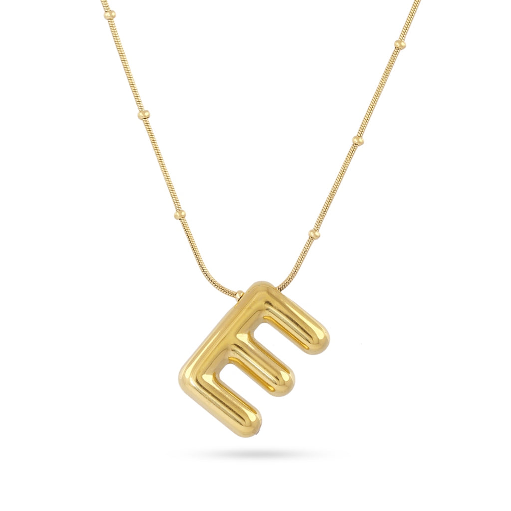 Gold Bubble Letter Necklace | Anartxy