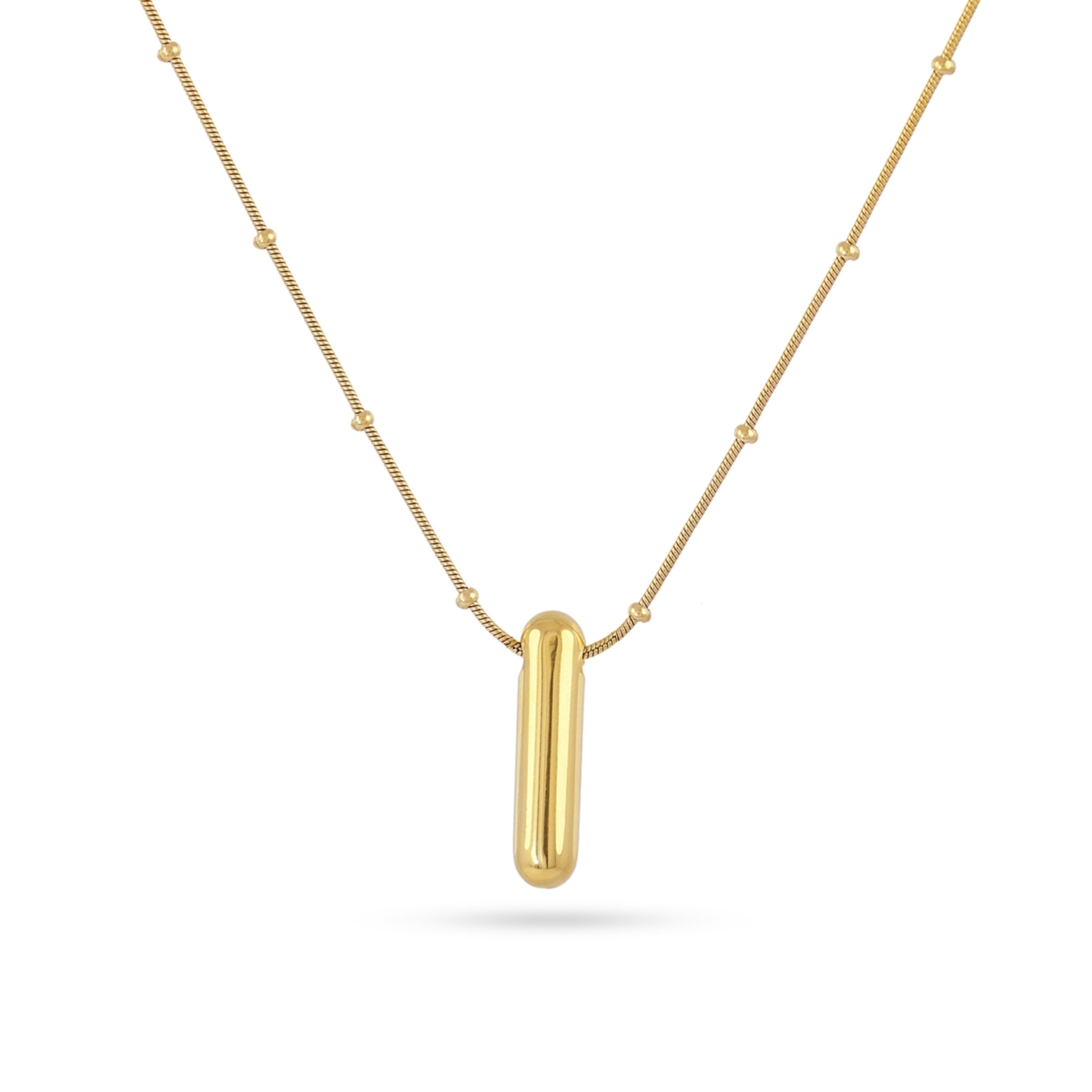 Gold Bubble Letter Necklace | Anartxy