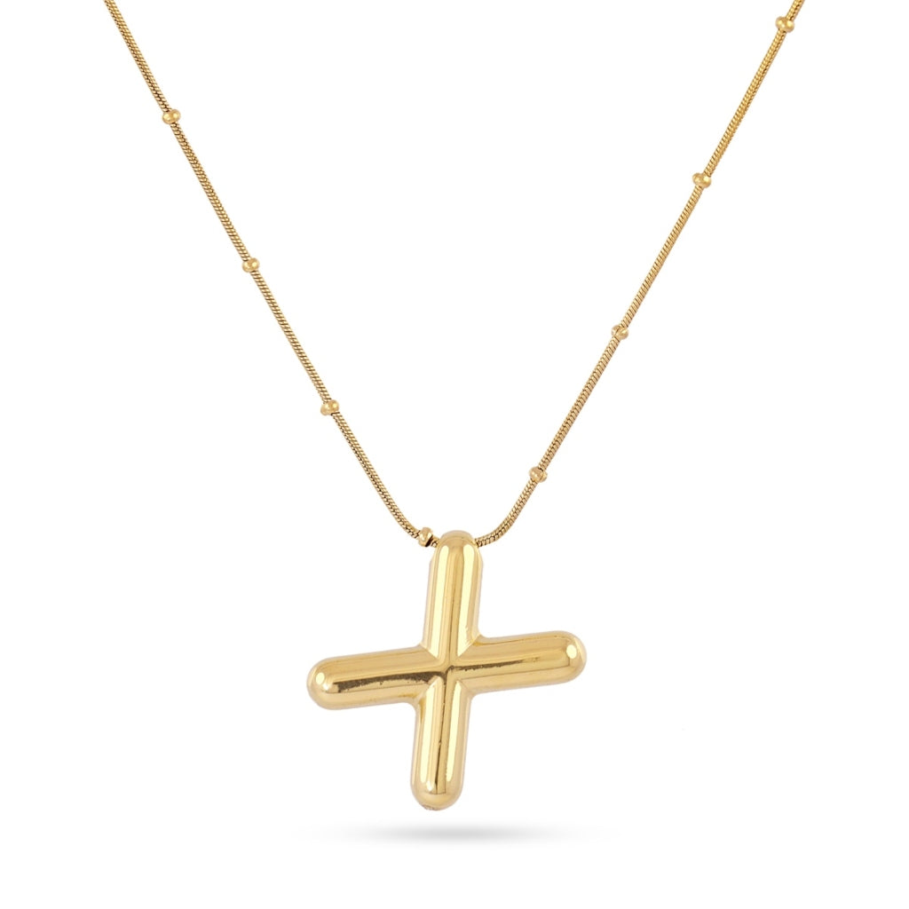 Gold Bubble Letter Necklace | Anartxy