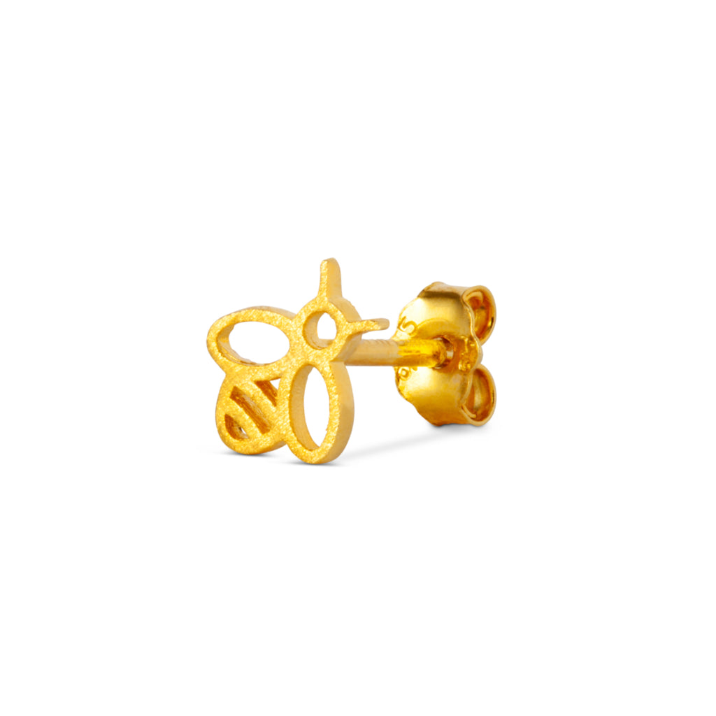 Gold Bumblebee Single Stud Earring Lulu Copenhagen
