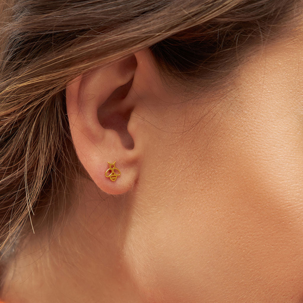 Gold Bumblebee Single Stud Earring Lulu Copenhagen