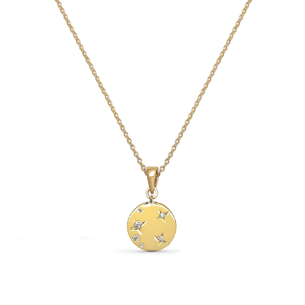 18ct Gold Plated Celestial Disc Necklace | Elize