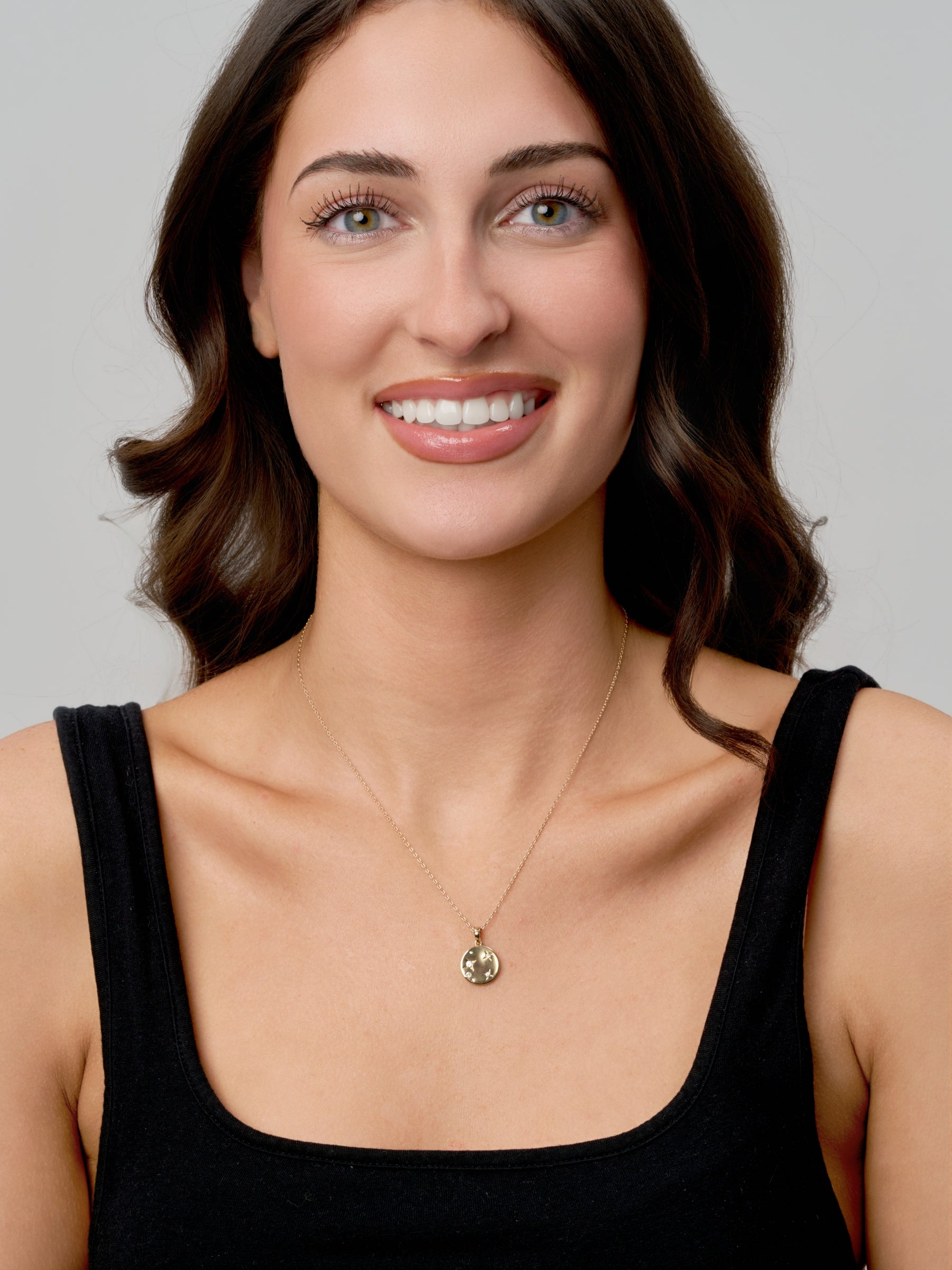 18ct Gold Plated Celestial Disc Necklace | Elize