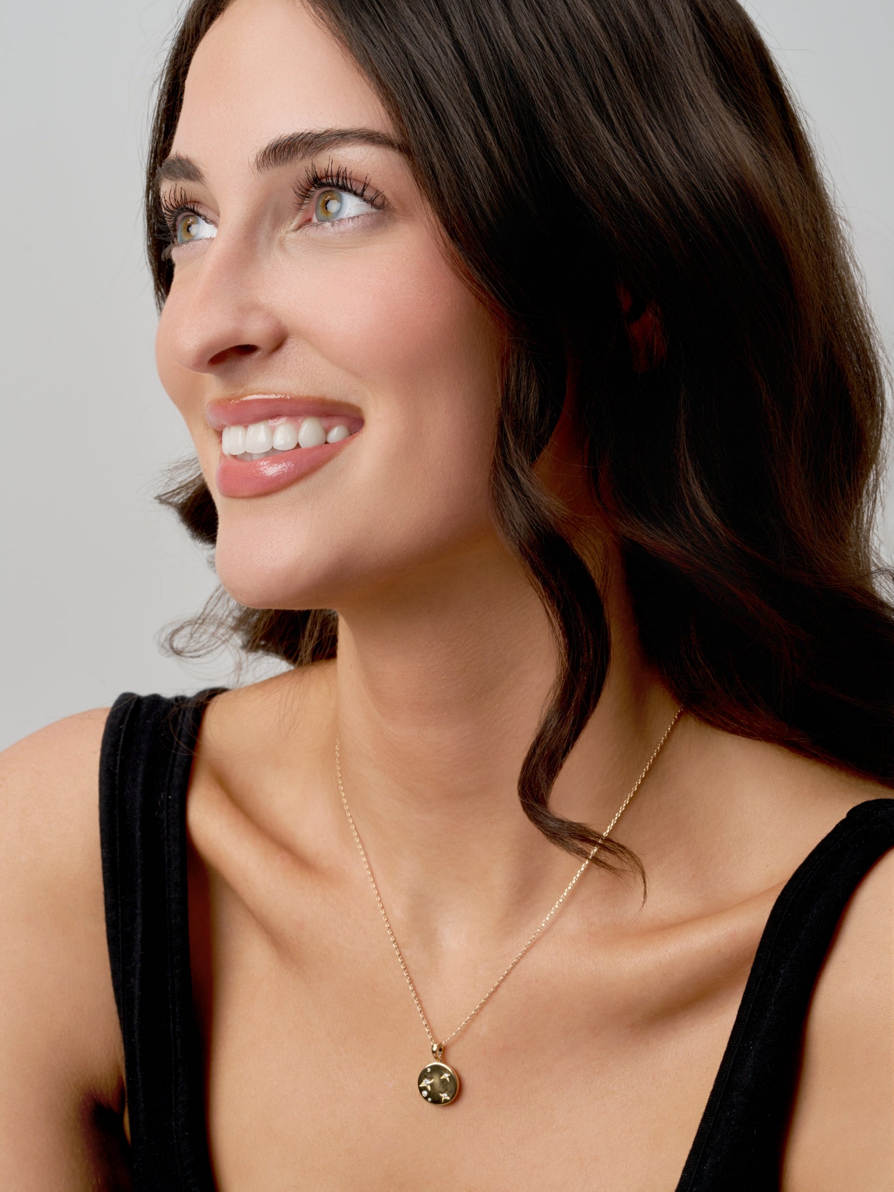 18ct Gold Plated Celestial Disc Necklace | Elize