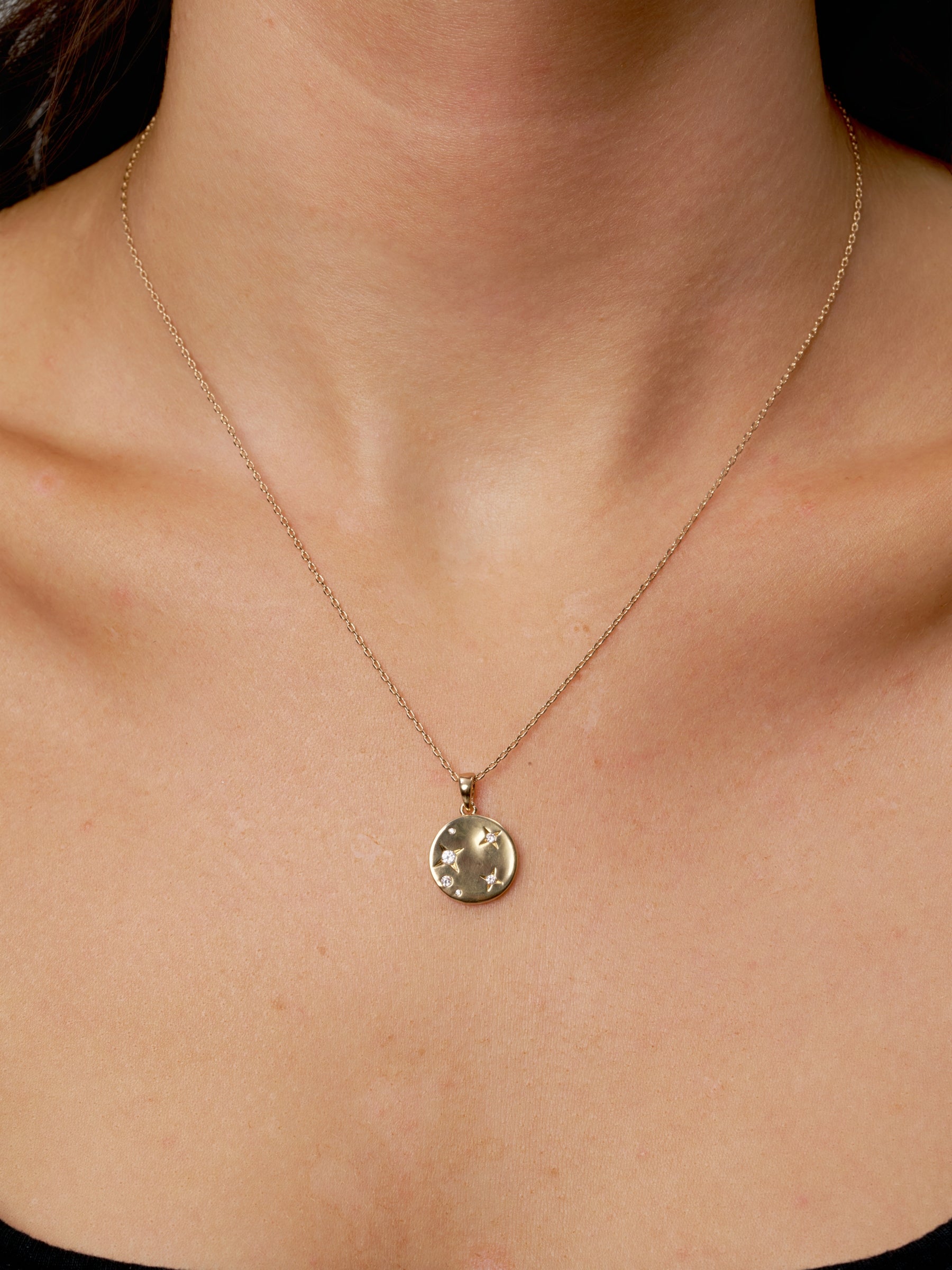18ct Gold Plated Celestial Disc Necklace | Elize