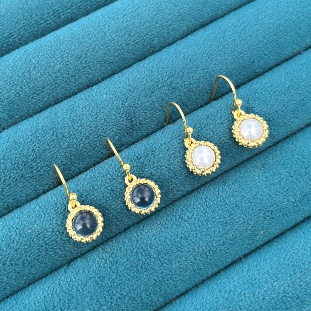 Gold Circle Drop Earrings