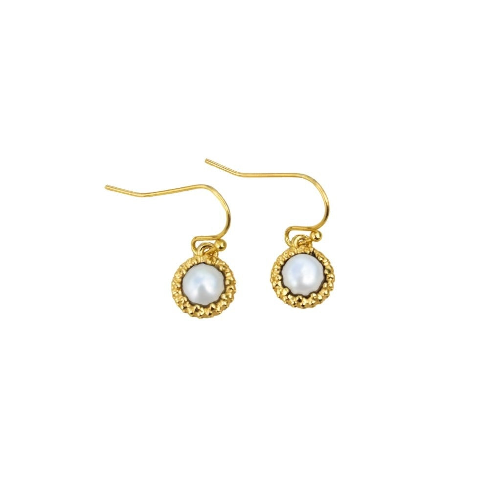 Gold Circle Drop Earrings