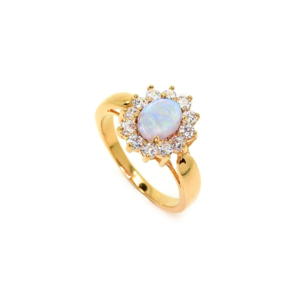 Gold Cluster Ring Opal