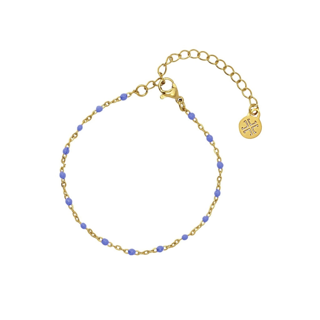Gold Colour Beaded Chain Bracelet