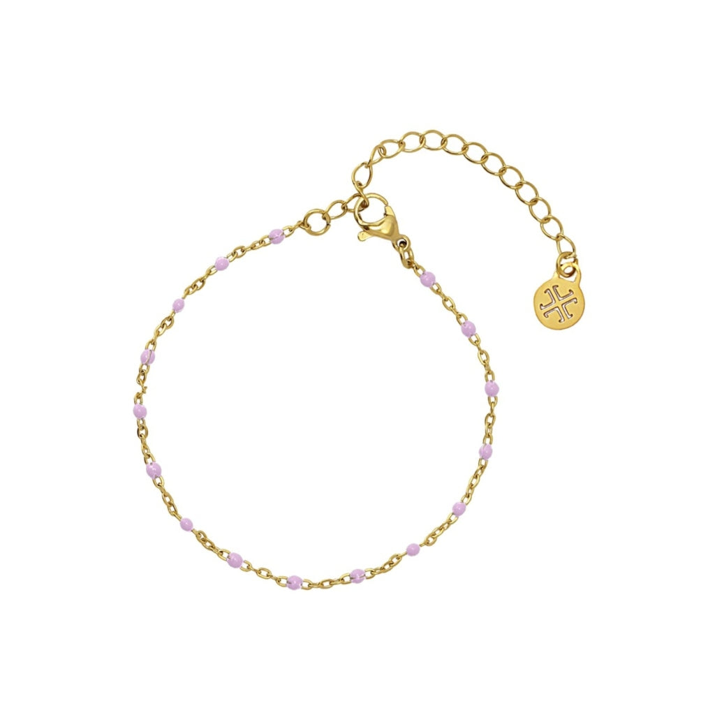 Gold Colour Beaded Chain Bracelet