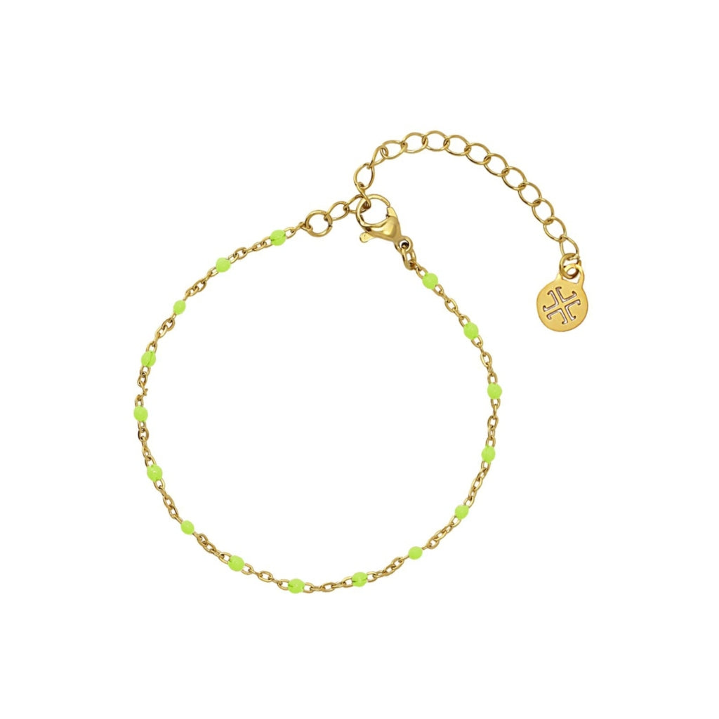 Gold Colour Beaded Chain Bracelet
