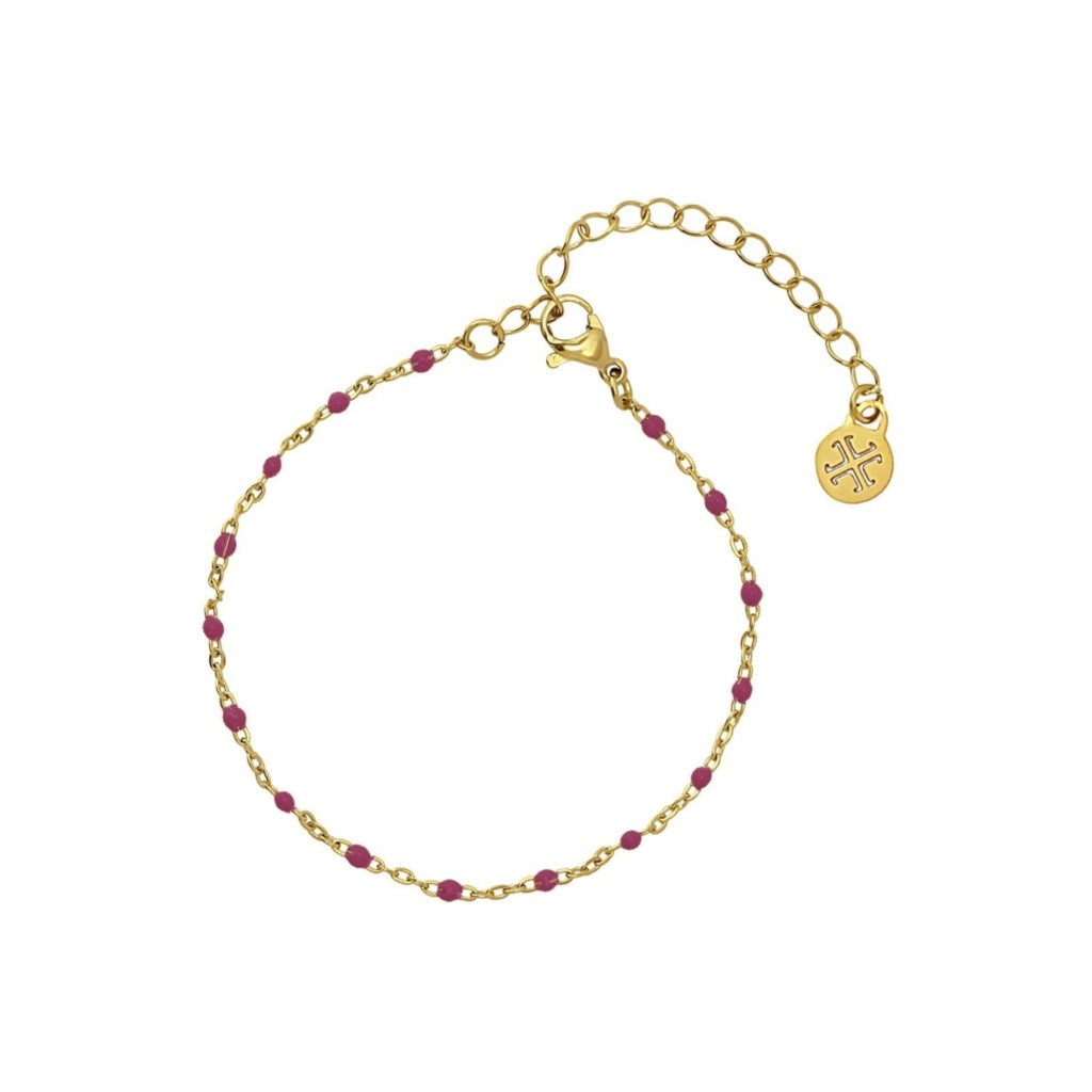 Gold Colour Beaded Chain Bracelet