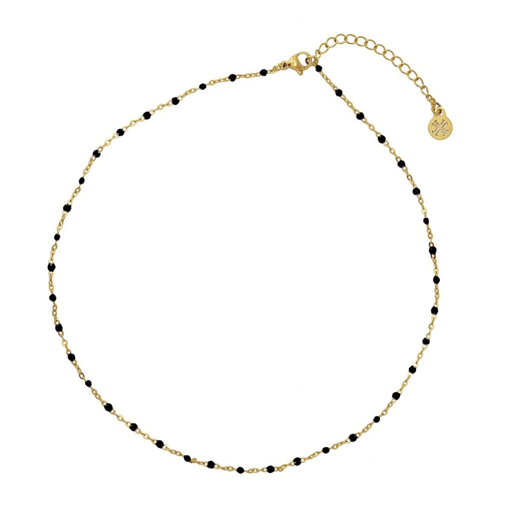 Gold Colour Beaded Chain Necklace | Anartxy