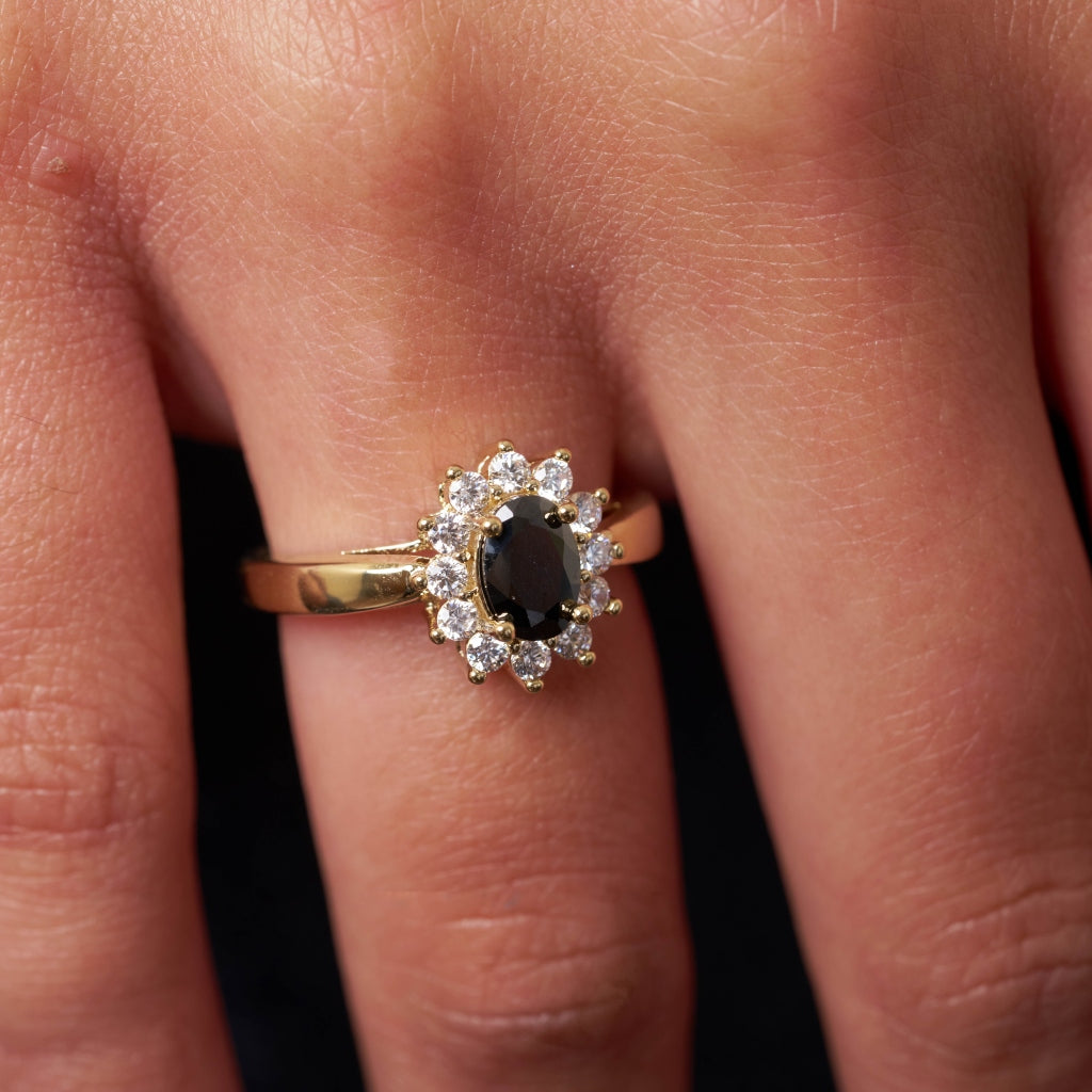 Gold Coloured Stone Cluster Ring | Lorita