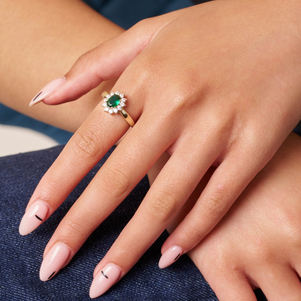 Gold Coloured Stone Cluster Ring | Lorita