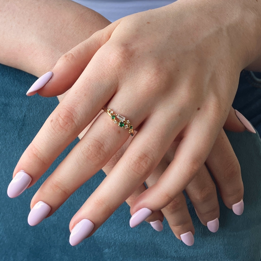 Gold Constellation Ring Emerald