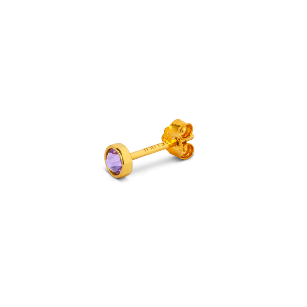Gold Crystal Circle Single Stud Earring