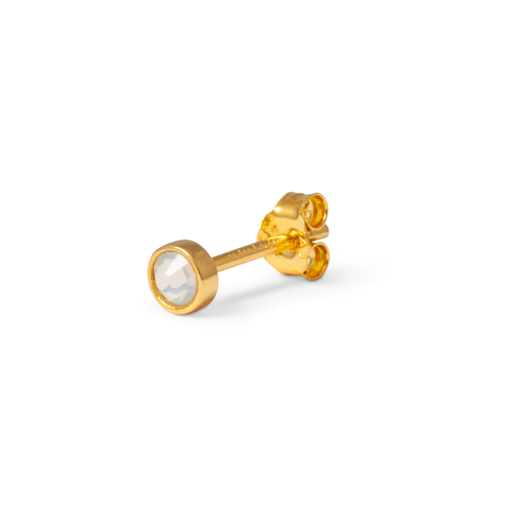 Gold Crystal Circle Single Stud Earring