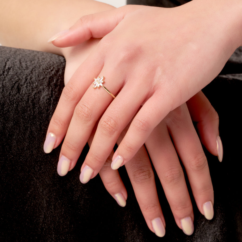 Gold Crystal Star Ring