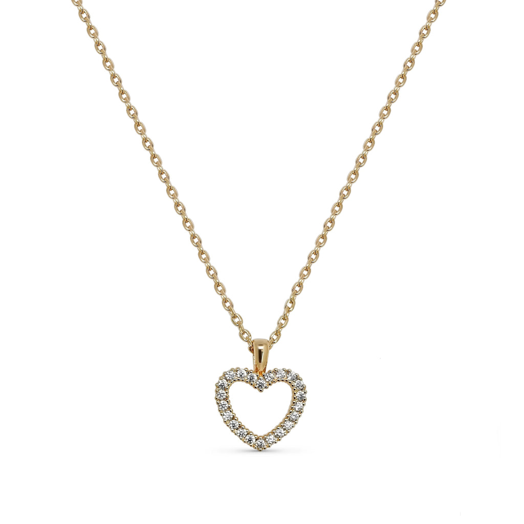 Gold Cut Out Loveheart Necklace