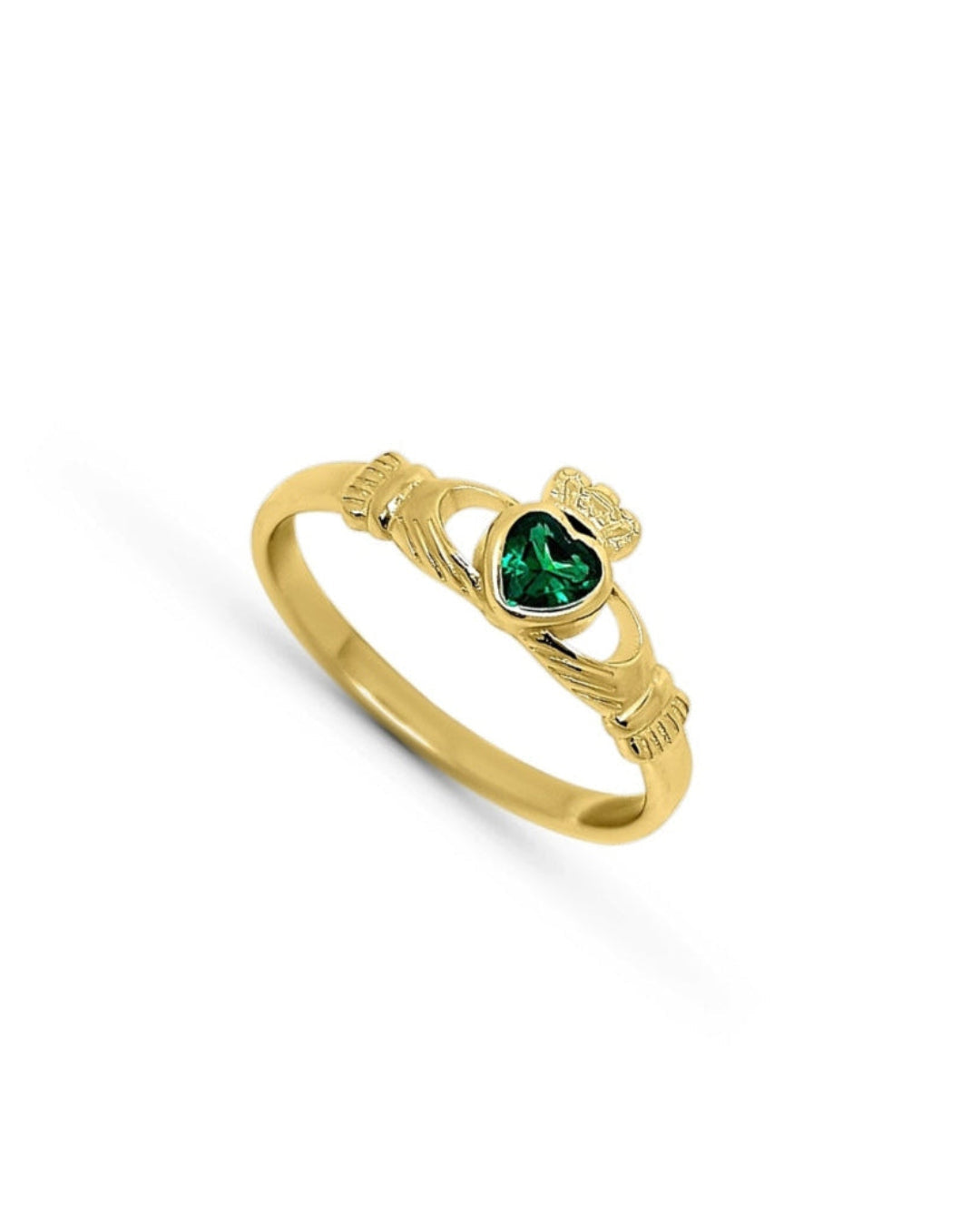 18ct Gold Plated Dainty Gemstone Claddagh Ring | Eabha