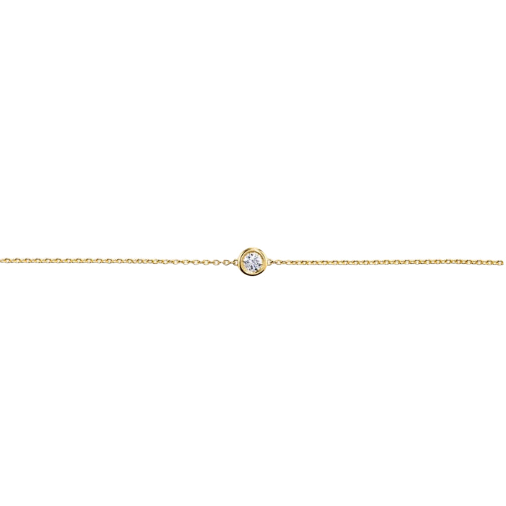 Gold Delicate Circle Stone Bracelet