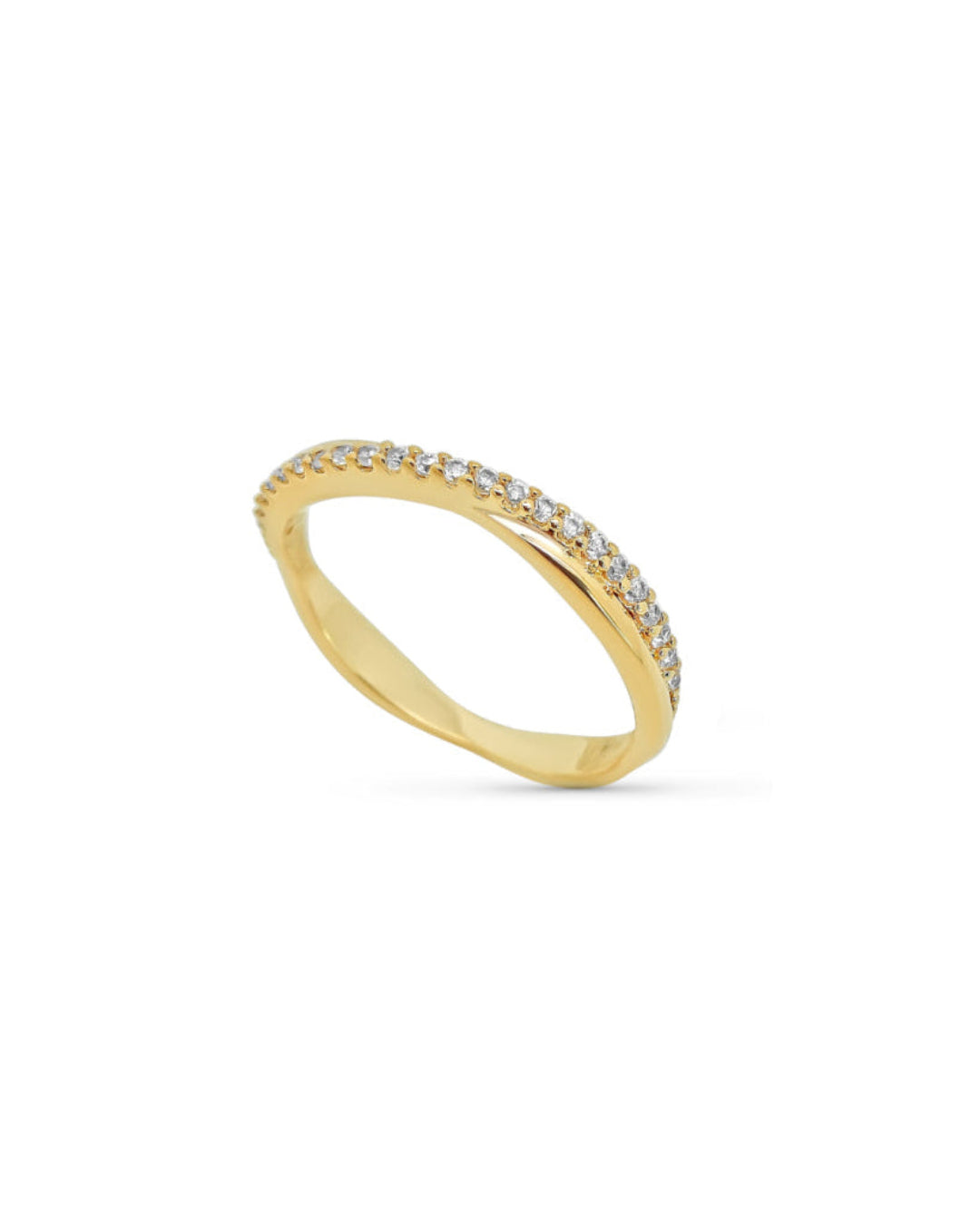 18ct Gold Plated Double Band Crossover Ring | Kadi