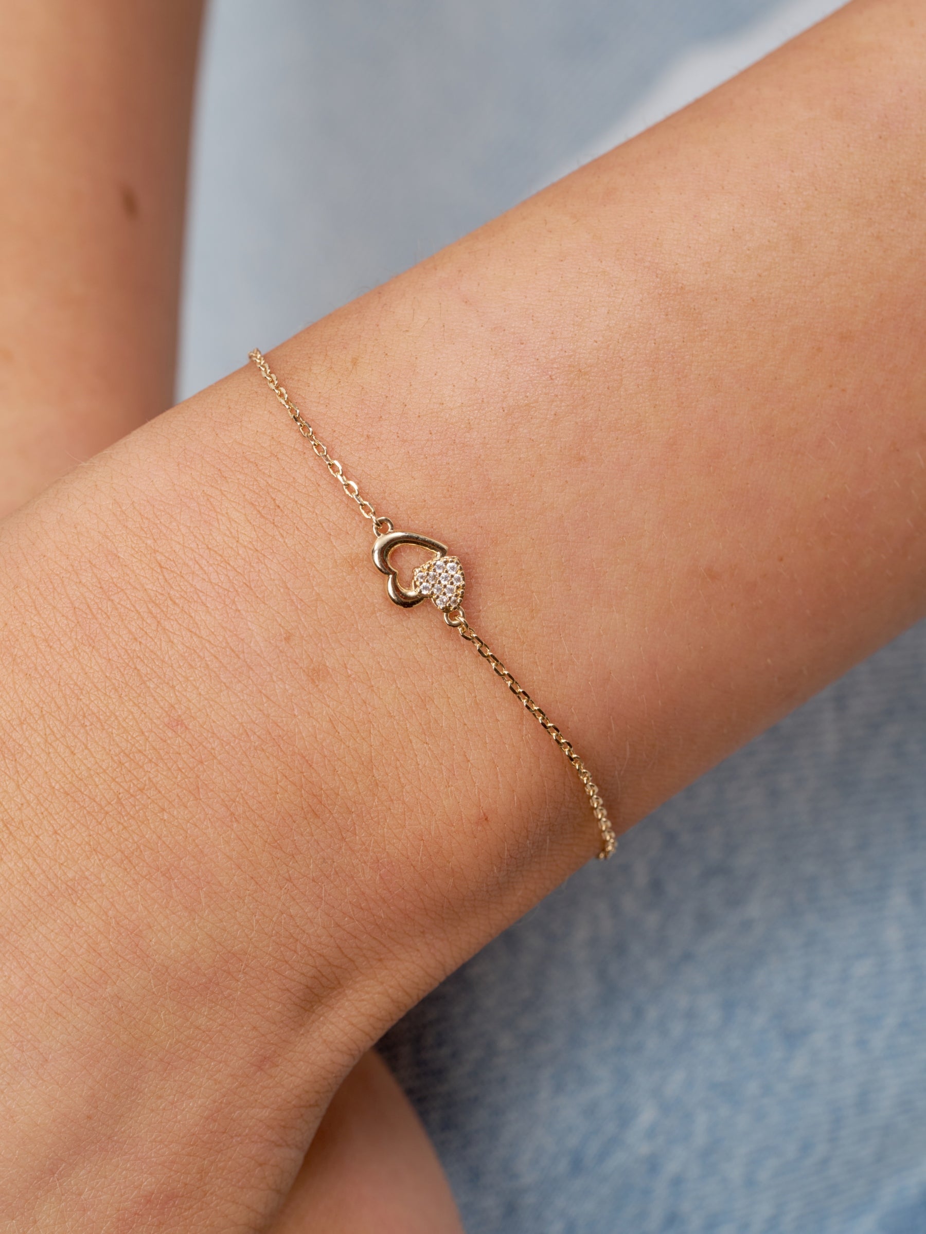 Gold Double Heart Bracelet | Effy