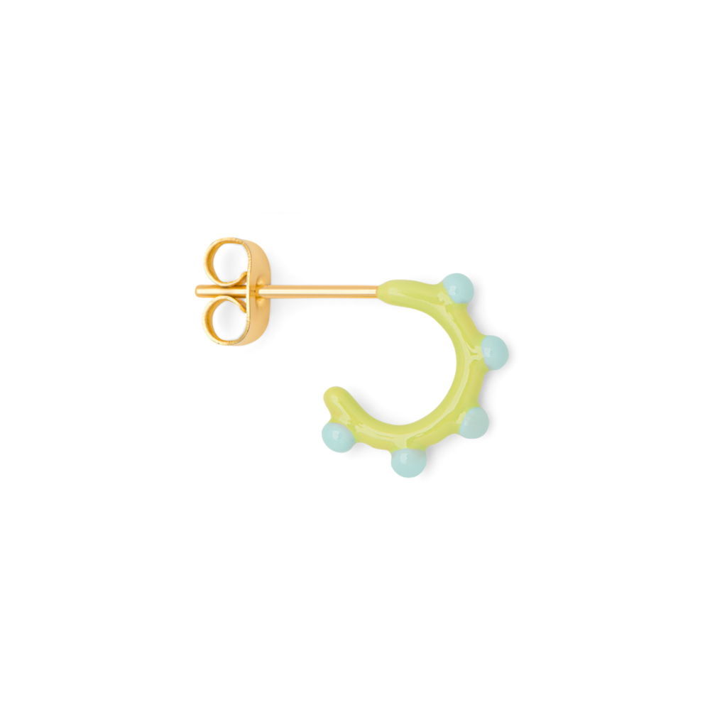 Gold Enamel Colour Single Hoop Earring | Dot | Lulu Copenhagen