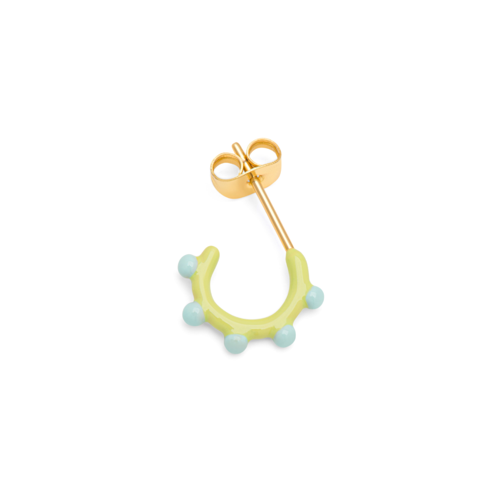 Gold Enamel Colour Single Hoop Earring | Dot | Lulu Copenhagen