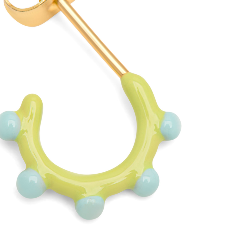 Gold Enamel Colour Single Hoop Earring | Dot | Lulu Copenhagen