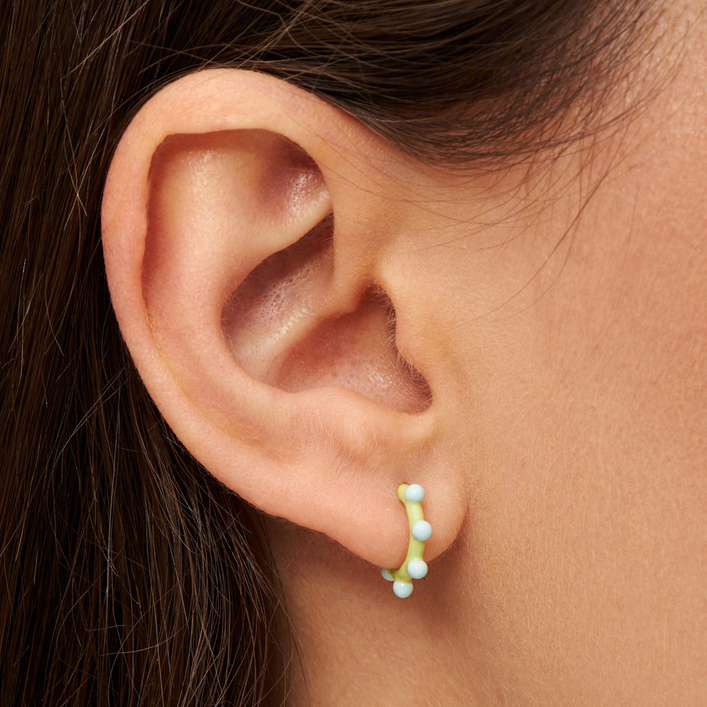 Gold Enamel Colour Single Hoop Earring | Dot | Lulu Copenhagen