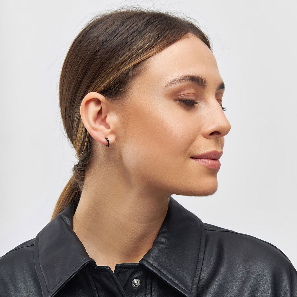 Gold Enamel Coloured Single Hoop Earring