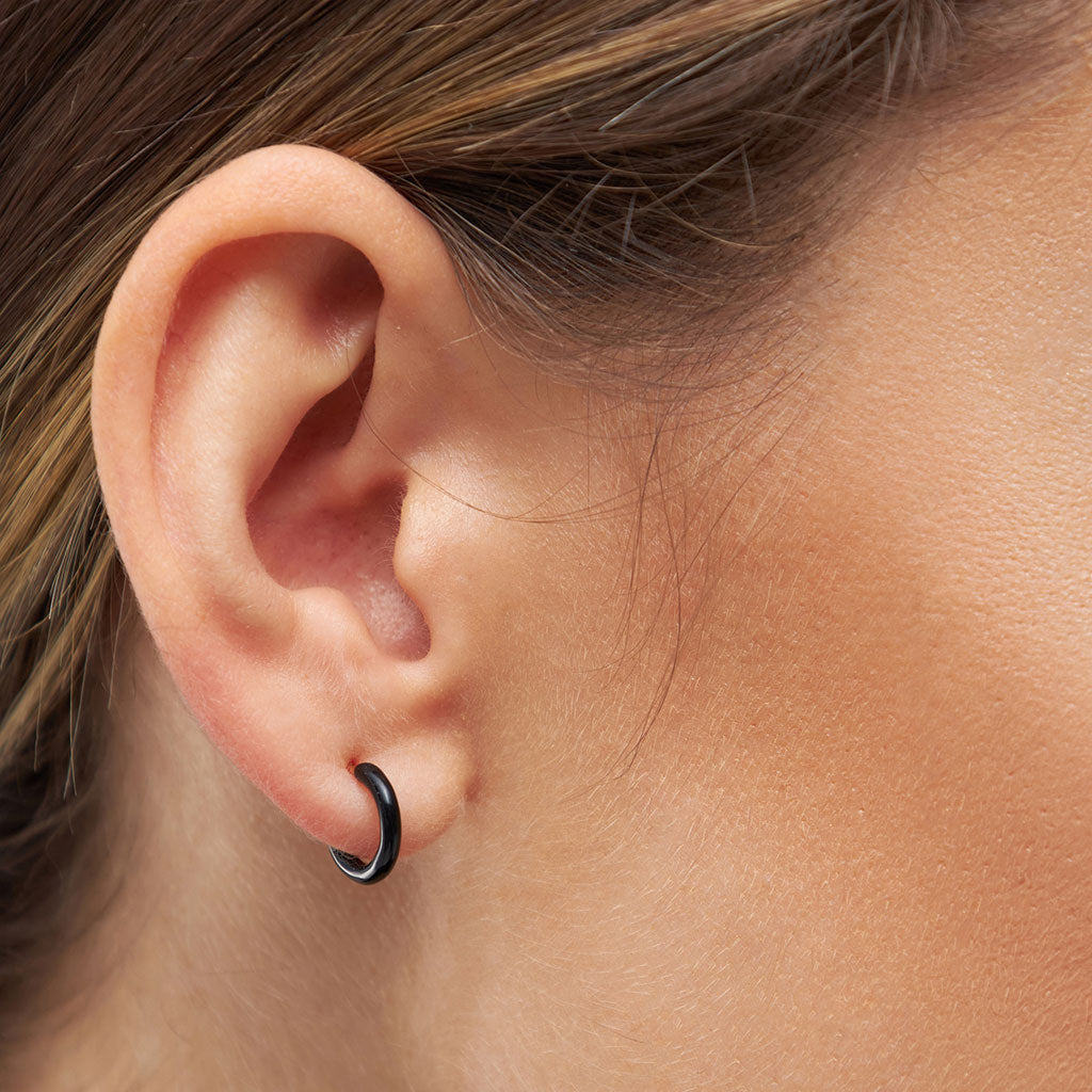 Gold Enamel Coloured Single Hoop Earring
