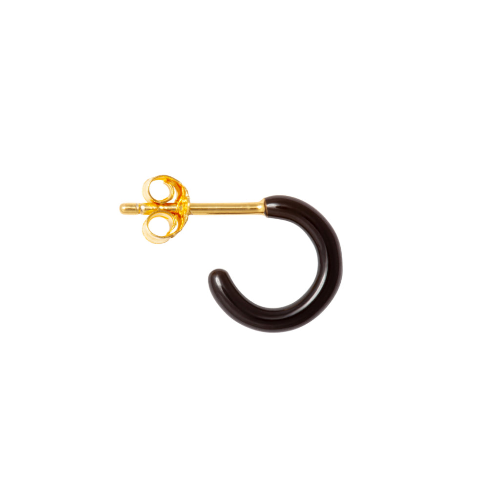 Gold Enamel Coloured Single Hoop Earring
