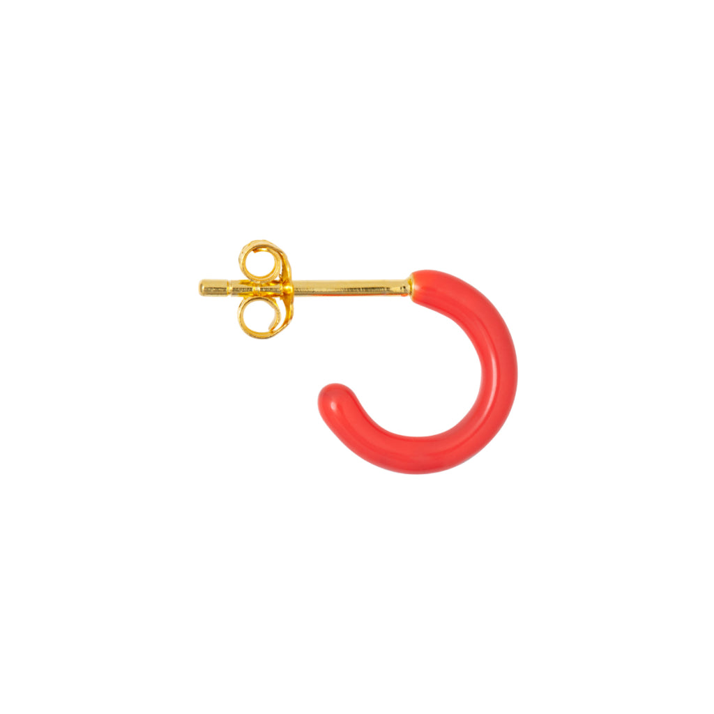Gold Enamel Coloured Single Hoop Earring