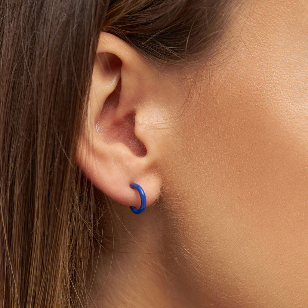 Gold Enamel Coloured Single Hoop Earring